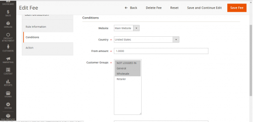 admin conditions and filters