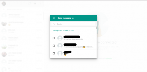 share in whatsapp web select contact